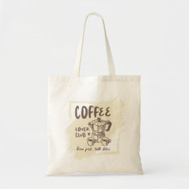 Coffee Lover Club Tote Brew First Talk Later Quote トートバッグ