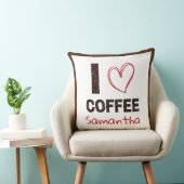 Coffee Lover Custom Name Coffee Bean Design クッション (椅子)