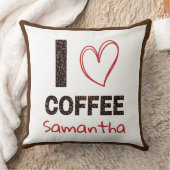 Coffee Lover Custom Name Coffee Bean Design クッション (ブランケット)