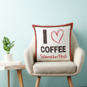 Coffee Lover Custom Name Coffee Bean Gift for Her クッション (椅子)