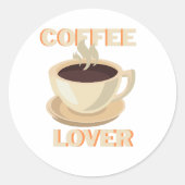 Coffee Lover – Cute & Cozy for Caffeine Fans ラウンドシール (正面)