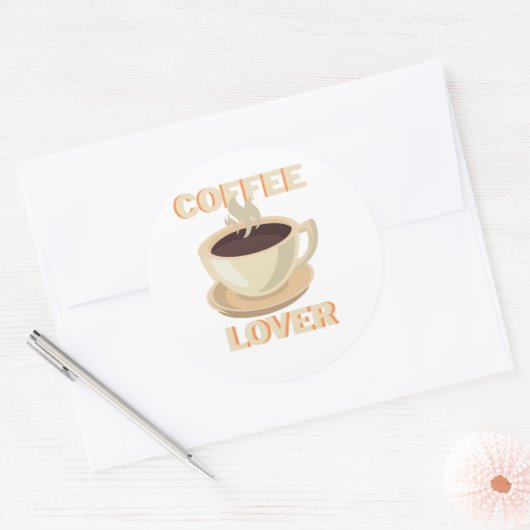 Coffee Lover – Cute & Cozy for Caffeine Fans ラウンドシール (封筒)