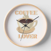 Coffee Lover – Cute & Cozy for Caffeine Fans 壁時計 (正面)