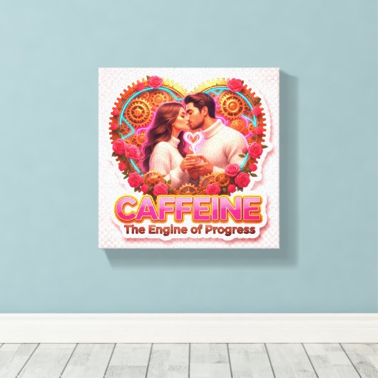 Coffee Lover Daily Ritual Sticker キャンバスプリント (インサイチュ (ウッドフロア))