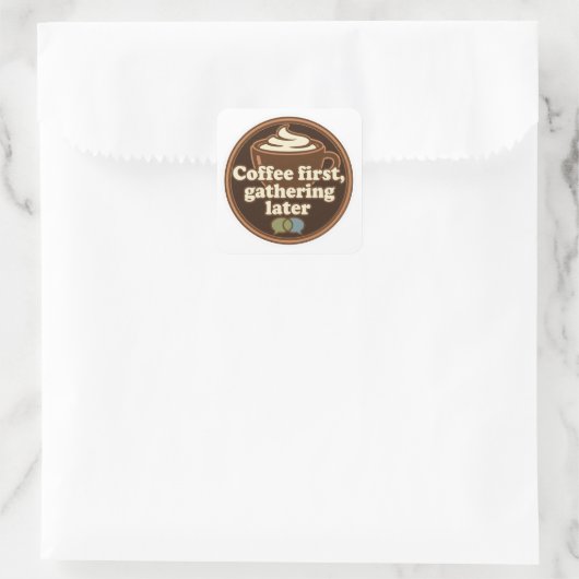 Coffee Lover Daily Ritual Sticker スクエアシール (バッグ)