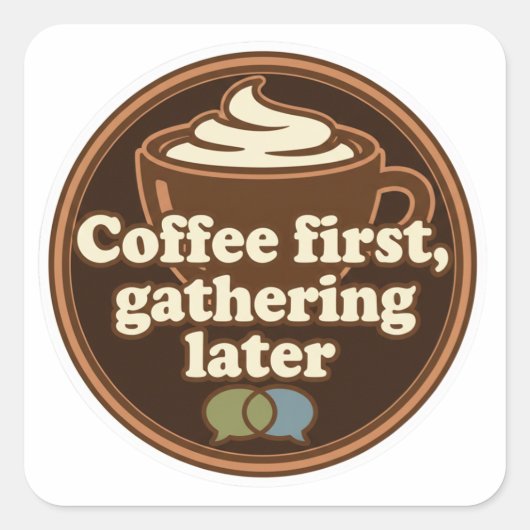 Coffee Lover Daily Ritual Sticker スクエアシール (正面)