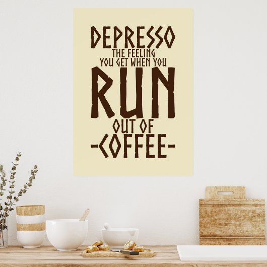 Coffee Lover Depresso Artwork ポスター (キッチン)