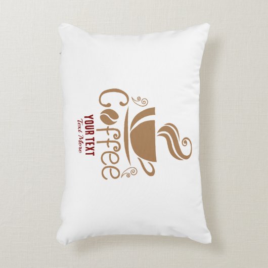 Coffee Lover Design – Minimal Coffee Cup Graphic アクセントクッション (正面(垂直))