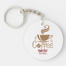 Coffee Lover Design – Minimal Coffee Cup Graphic キーホルダー