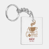Coffee Lover Design – Minimal Coffee Cup Graphic キーホルダー (正面左)
