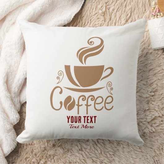 Coffee Lover Design – Minimal Coffee Cup Graphic クッション (ブランケット)