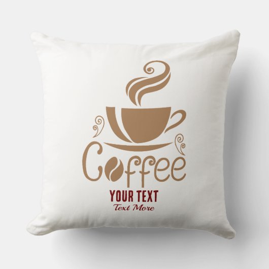Coffee Lover Design – Minimal Coffee Cup Graphic クッション (正面)