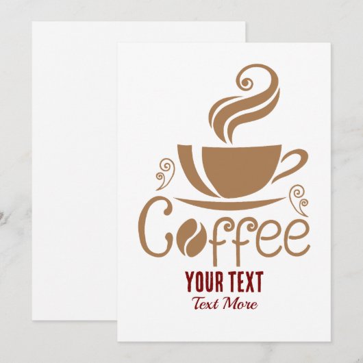 Coffee Lover Design – Minimal Coffee Cup Graphic サンキューカード (正面/裏面)