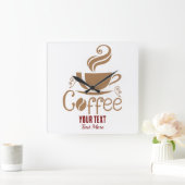 Coffee Lover Design – Minimal Coffee Cup Graphic スクエア壁時計 (ホーム)