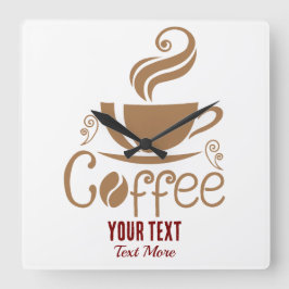 Coffee Lover Design – Minimal Coffee Cup Graphic スクエア壁時計