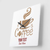 Coffee Lover Design – Minimal Coffee Cup Graphic スクエア壁時計 (傾斜)
