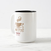 Coffee Lover Design – Minimal Coffee Cup Graphic ツートーンマグカップ (正面左)