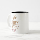 Coffee Lover Design – Minimal Coffee Cup Graphic ツートーンマグカップ (正面左)