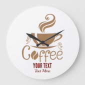 Coffee Lover Design – Minimal Coffee Cup Graphic ラージ壁時計 (正面)