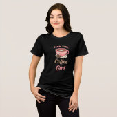 Coffee Lover Girl Cute Coffee Addict Aesthetic T-S トライブレンドＴシャツ (正面全面)