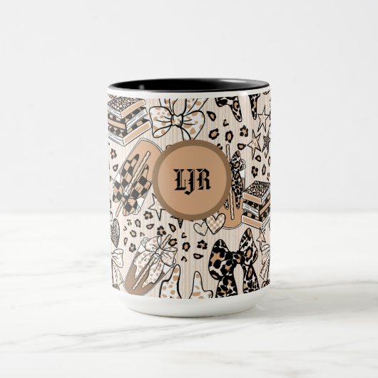 Coffee Lover Leopard Print Mug マグカップ (中央)