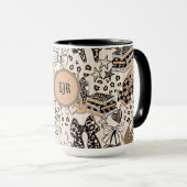 Coffee Lover Leopard Print Mug マグカップ (正面右)