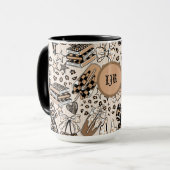 Coffee Lover Leopard Print Mug マグカップ (正面左)