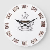 Coffee Lover Minimal Wall Clock – Modern  ラージ壁時計 (正面)