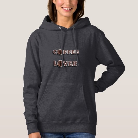 Coffee Lover Minimalist Bean Design パーカ (正面)