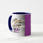 Coffee Lover Modern Purple Blue Mug マグカップ (正面左)