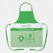 Coffee lover name kitchen green エプロン (正面)