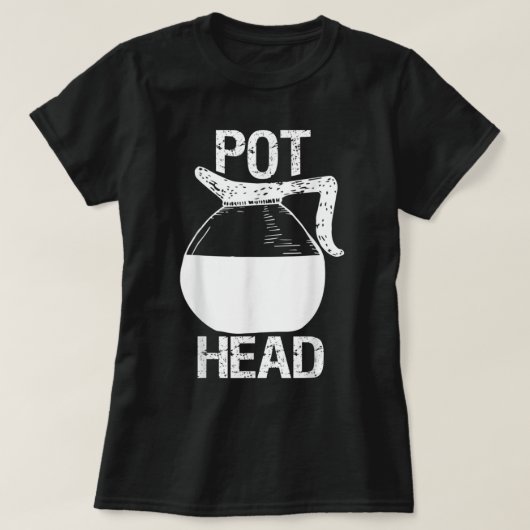 Coffee Lover Pot Head Tシャツ (デザイン正面)