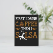 Coffee Lover Salsa Dancing Sport Humor Dancer ポストカード (スタンド正面)