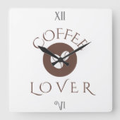 Coffee Lover Throw Pillow – Cozy Home Décor Gift スクエア壁時計 (正面)