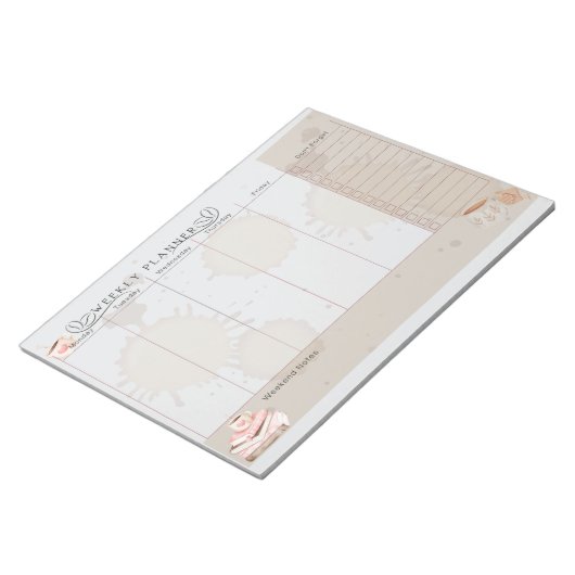 Coffee lover Weekly planner ノートパッド (アングル)