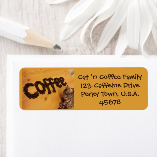 Coffee Lover's住所 シールby RoseWrites ラベル (インサイチュ)