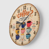 Coffee Lovers ラージ壁時計 (傾斜)
