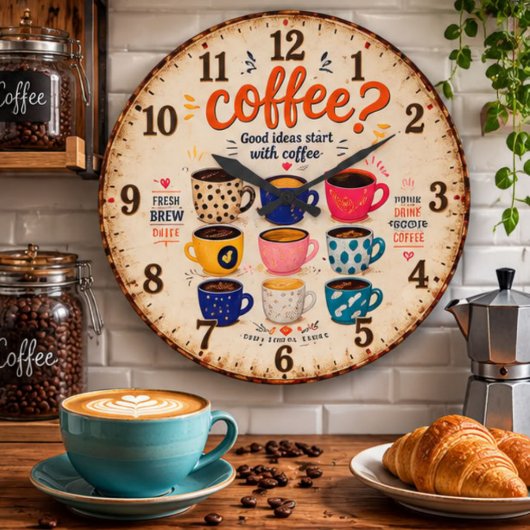 Coffee Lovers ラージ壁時計