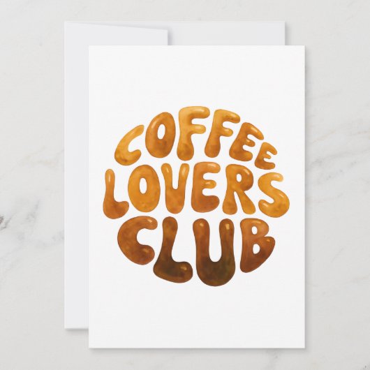Coffee Lovers Club Wall Art, Whimsical Typography  サンキューカード (正面)