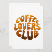 Coffee Lovers Club Wall Art, Whimsical Typography  サンキューカード (正面/裏面)
