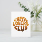 Coffee Lovers Club Wall Art, Whimsical Typography  ポストカード (スタンド正面)