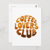 Coffee Lovers Club Wall Art, Whimsical Typography  ポストカード (正面/裏面)