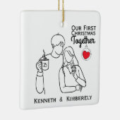 Coffee Lovers First Christmas Together セラミックオーナメント (右)