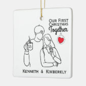Coffee Lovers First Christmas Together セラミックオーナメント (左)