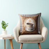 Coffee Lover's Haven Throw Pillow - Luxurious Pill クッション (椅子)