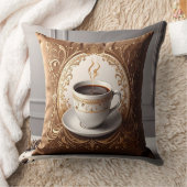 Coffee Lover's Haven Throw Pillow - Luxurious Pill クッション (ブランケット)