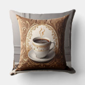 Coffee Lover's Haven Throw Pillow - Luxurious Pill クッション (裏面)