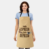 Coffee Lovers More Espresso Less Depresso エプロン (着用した状態)