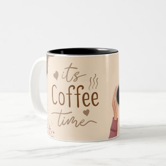 Coffee Lover's Mug Start Your Day with a Warm Sip ツートーンマグカップ (正面左)