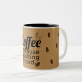 Coffee Lover's Quote Mug | Brown Rustic Design ツートーンマグカップ (正面右)